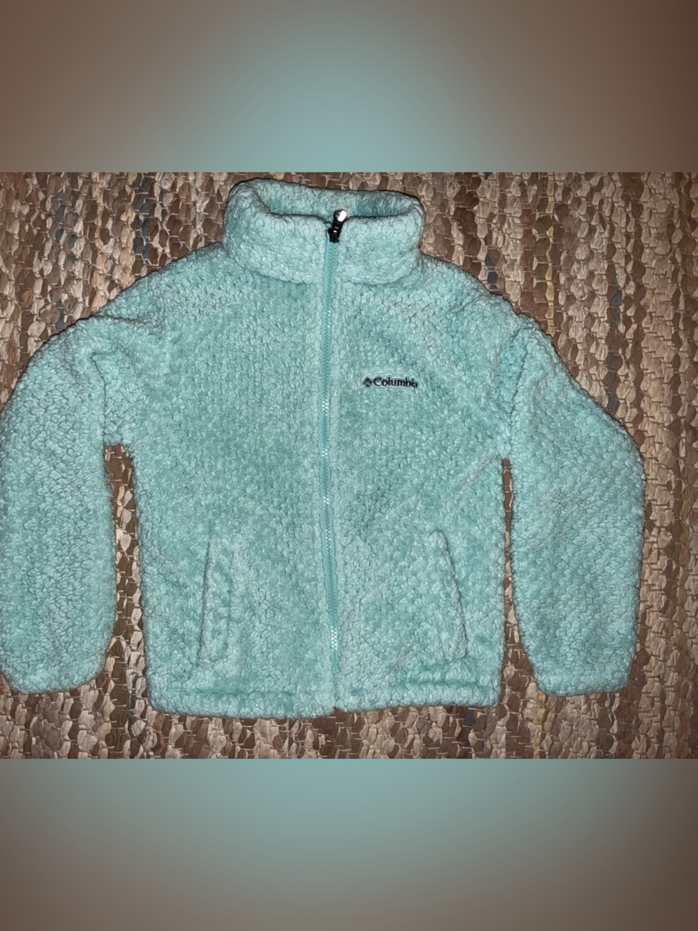 Columbia Kids Aqua Blue Teddy Fleece Zip-Up Jacket